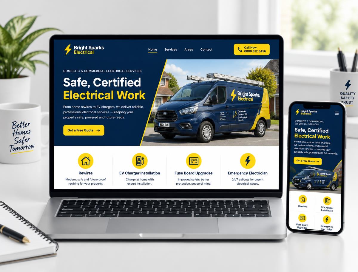 Sample website design for a electrical business